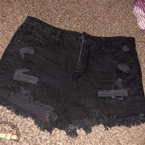 Target high waisted distressed black shorts